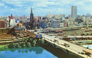 City skyline from Princes Bridge,City of Melbourne collection